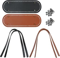 lederen tas bodem met portemonnee riemen, tas bases handgrepen vervanging, gehaakte accessoires set, tassen maken hardware, bodem pad handgrepen benodigdheden, DIY reparatie draagtas portemonnee — thumbnail 1