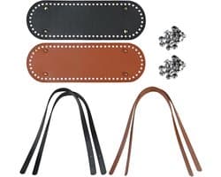 lederen tas bodem met portemonnee riemen, tas bases handgrepen vervanging, gehaakte accessoires set, tassen maken hardware, bodem pad handgrepen benodigdheden, DIY reparatie draagtas portemonnee
