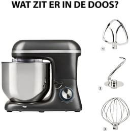 Lìon® Deegmachine - Mixer met Kneedhaak - Kneedmachine - Grijs - 34cm x 25cm x 38cm — thumbnail 4