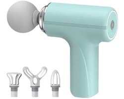 Mini Diepeweefselmassageapparaat, Elektrische Spiermassage voor de rug, Kleine Draagbare Reismassageapparaat, Massageapparaat voor nekpijnverlichting, Groen