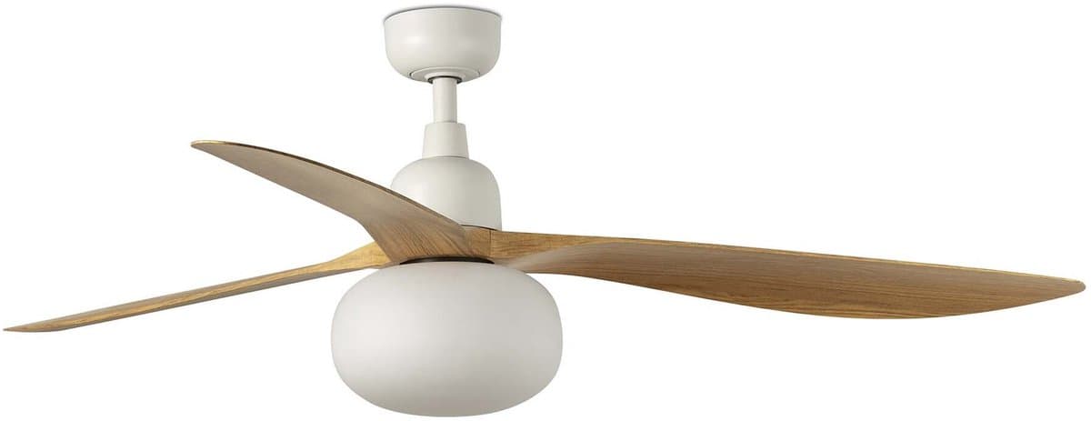 Faro Barcelona 34361-11L Outwood L plafondventilator wit/eikenhout 150 cm - Afstandsbediening - Stille en zuinige DC-motor - 6 snelheden - zomer en winterstand — afbeelding 1
