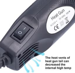 Portable Hot Air Gun, Mini Hot Air Gun 200℃ 390℉ ABS Plastic Exterior for DIY Projects(European Standard 230V) - ShopVlot — thumbnail 5