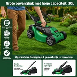 Grasmaaier MAGICFOX- 1600 W - Elektrische Grasmaaier 32 cm maaibreedte - Incl. 30L Opvangbak - 3 Hauteurs Réglable - LM320 — thumbnail 3