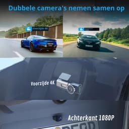 QUOVO® Selevie Dual Dashcam - Dashcam Voor Auto 4K + 1080p - Voor en Achter Camera – Auto Camera Met Parkeermodus - G-Sensor - App Bediening - Nachtzicht - Zwart - 4cm x 11cm x 4cm — thumbnail 2