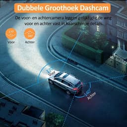 NIVA® Dashcam - 1080P - Dashcam voor En Achter - Dashcam voor Auto - Zwart - 4cm x 9cm x 5cm — thumbnail 2
