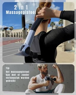 Ploutos® Massage Gun - Massage Gun Draadloos - Massage Pistool - Massage-gun - Zwart - 13cm x 7cm x 37cm — thumbnail 4