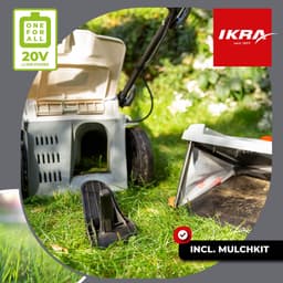 IKRA accu-grasmaaier ICM 2/2037 met mulch-functie, inclusief twee 20 V accu’s, dubbele snel-lader en reservemessen — thumbnail 5