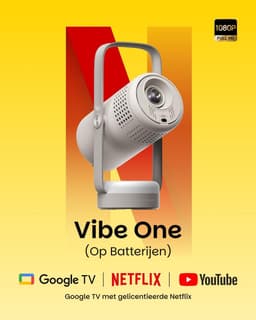 Smart Mini Beamer Full HD 1080P – Google TV met Officiële Netflix – Ingebouwde Accu – JBL Speakers – Autofocus – Auto Keystone – Draagbaar — thumbnail 5
