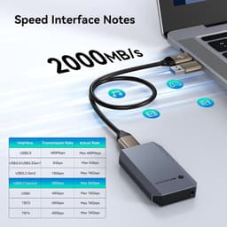Externe SSD - Snelle Opslag - Data Overzetten - Hoge Snelheid - 1 TB - Zilver — thumbnail 3