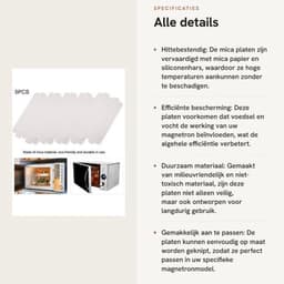 Mica Plaat - 5 Stuks - Hoge Temperatuur Weerstand - Duurzaam - Magnetron Onderdeel - Isolerende Eigenschappen - Milieuvriendelijk - Microwaveplaat — thumbnail 3