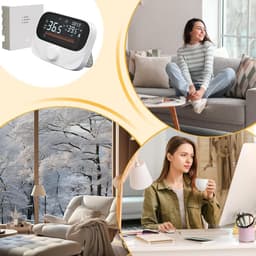 Slimme Thermostaat - Wifi Thermostaat Programmeerbaar - Klimaatbeheersing Huis - App en Spraakbesturing - 300m Bereik - Wit — thumbnail 5