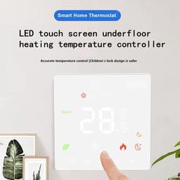Slimme Thermostaat - Digitale Vloerverwarmingsthermostaat - Energie Besparen - Touchscreen Bediening - 86 x 86 mm - Wit — thumbnail 5
