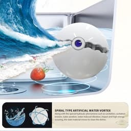 Mini Afwasser - Draagbare Reiniger - Efficiënt Schoonmaken - Water Vortex Technologie - Compact Formaat - Wit — thumbnail 3