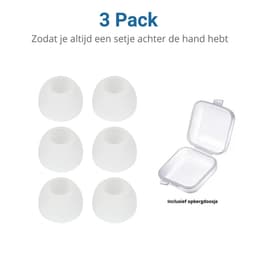 3 Pack Siliconen Medium (M) Dopjes Oordopjes Vervanging Tips Flexibele Eartips Oortips Geschikt voor Oordopjes / Headsets Wit — thumbnail 2