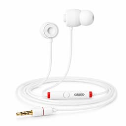 Grixx oordopjes met draad - 3.5mm jack - microfoon - handsfree bellen - wit — thumbnail 1