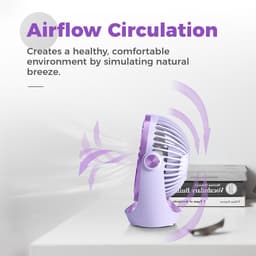 Tafelventilator USB – Stil Bureauventilator – 3 Snelheden – 360° Kantelbaar – USB Aangedreven – 17 x 9 x 17 cm – Lila — thumbnail 3