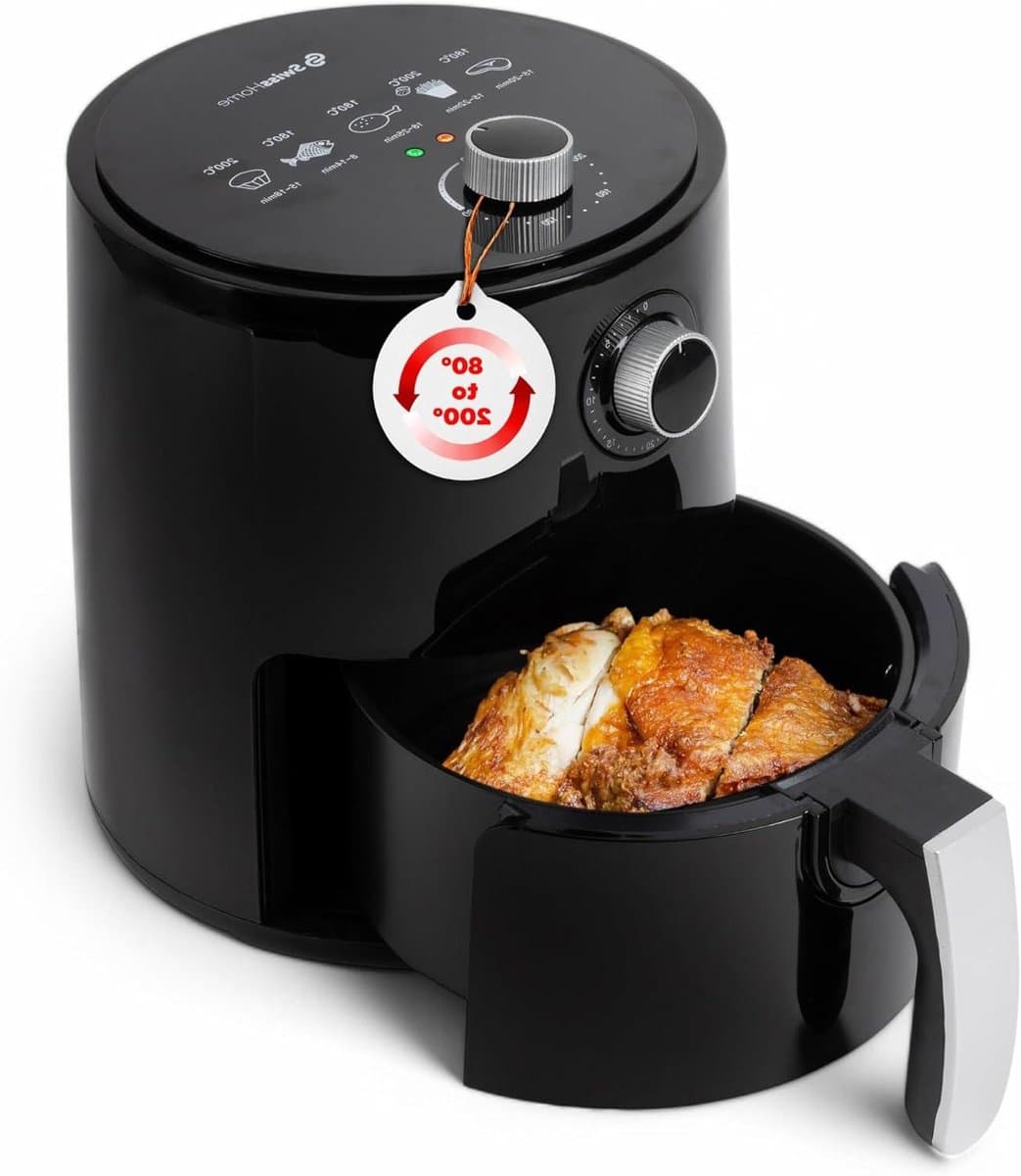 Luchtfriteuse - Compacte friteuse - Gezond koken - Veelzijdige temperatuur - 25 liter - Zilver — afbeelding 1