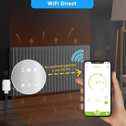 Slimme Radiator Knop - Thermostaat Klep - Energie Besparen - Wifi Direct Koppeling - 10 x 5.65 cm - Wit — thumbnail 2