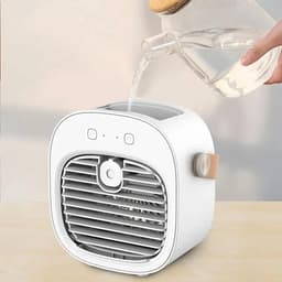Draagbare airconditioner, mini oplaadbare airconditioner, persoonlijke luchtkoeler, kleine tafelairconditioner, geschikt voor slaapkamers, kantoren en buiten (wit). — thumbnail 4
