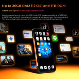 Robuuste smartphone - OUKITEL WP500 Ultra - 6,78'' FHD+ scherm - 32GB RAM - 1TB ROM - 10000 mAh 45W - 5G Dual SIM - warmtebeeldcamera - NFC GPS 2026 nieuw - Oranje — thumbnail 5