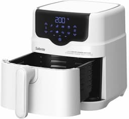 Heteluchtfriteuse Grill - 2-in-1 Airfryer - Gezond Koken - Digitaal Touchscreen - 43 Liter - Wit — thumbnail 3