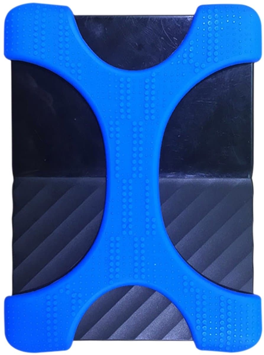 X Type 2,5 inch draagbare harde schijf siliconen hoes voor 2TB-4TB WD & SEAGATE & Toshiba draagbare harde schijf, zonder gat (blauw) — afbeelding 1