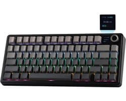 AULA F75 MAX - Zwart/Grijs - Mechanisch Draadloos Toetsenbord - RGB - 75% - QWERTY - Gaming Keyboard - Leobog Reaper Switch