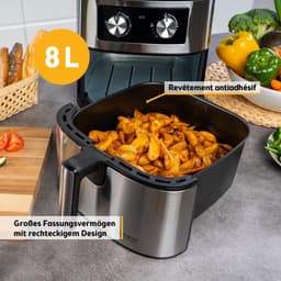 Heteluchtfriteuse - Airfryer Frituurpan - Gezond Koken - Groot Volume - 8 Liter - Zwart — thumbnail 5
