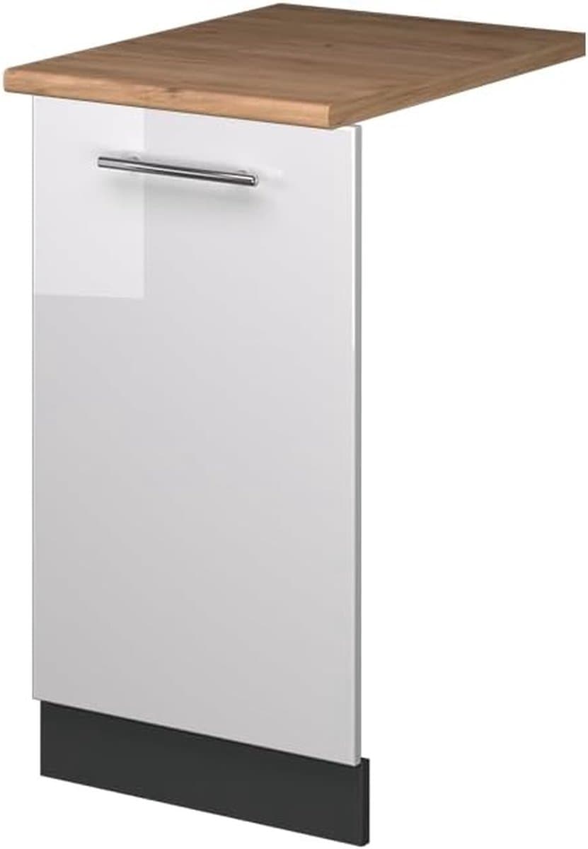 Vaatwasserfrontpaneel - Keukenfront Paneel - Keuken Completeren - Hoogglans Afwerking - 45 cm breed - Wit — afbeelding 1