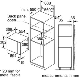 Geïntegreerde Magnetron - Inbouw Magnetron - Keuken Gemak - Compact Design - 19.69 x 10.8 cm - Wit — thumbnail 4