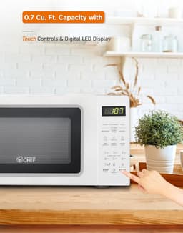 Magnetron met Kookplaat - Compacte Oven - Snel Eten Bereiden - Touch Bediening - 0.7 CU - Wit — thumbnail 2