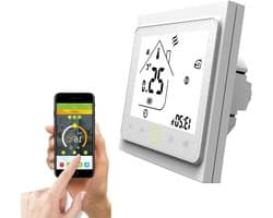 Slimme Thermostaat - Programmeerbaar Bediening - Energie Besparen - Spraakbesturing Compatibel - 5A 95-240V AC - Wit