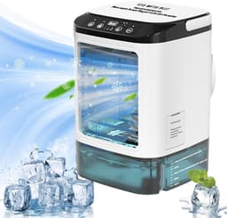 Draagbare luchtkoeler voor slaapkamers – 900ml watertank, inclusief koelelement, 3-in-1 koeler (koeling & nevel), stil, 7 LED-kleuren en handvat – Geschikt voor thuis, reizen en kantoor — thumbnail 1