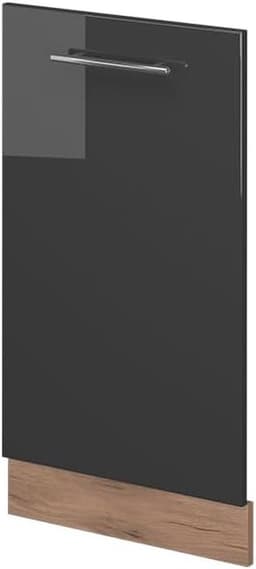 Vaatwasserpaneel - Keukenfront - Keuken opknappen - Soft-close scharnieren - 45 cm breed - Antraciet hoogglans — thumbnail 1