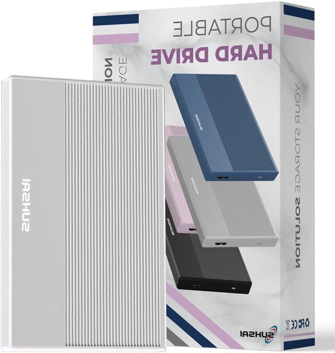 Externe Harde Schijf - Draagbare Opslag - Bestanden Opslaan - Snelle Dataoverdracht - 1 TB - Zilver — afbeelding 1