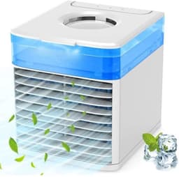 Mini draagbare airconditioner, stille draagbare airconditioner, mini luchtkoelventilator met zacht nachtlampje — thumbnail 1
