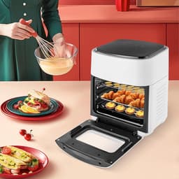 Heteluchtfriteuse - Airfryer Oven - Snel Eten Bereiden - Grote Capaciteit - 15 Liter - Wit — thumbnail 5