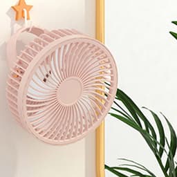Draagbare oplaadbare bureauventilator met ledverlichting en haken – ventilator met 1200 mAh-accu voor tenten en reizen — thumbnail 3