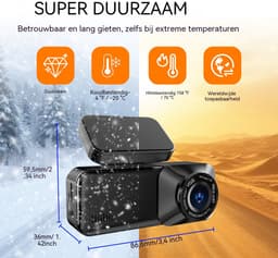 4K Dashcam Auto met Achtercamera 1080P - Wifi App Bediening - Nachtzicht - G-Sensor - Loop Recording - Parkeerbewaking - 2.89 inch Scherm — thumbnail 2