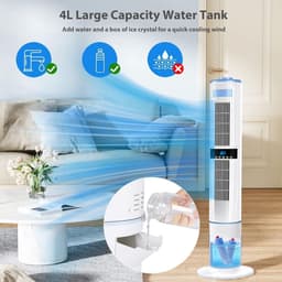 Draagbare Airco - Luchtkoeler - Ruimte Koelen - 360 Graden Oscillatie - 4 Liter Tank - Wit — thumbnail 4