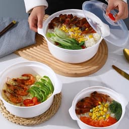 SnelShoppen - Magnetron Servies, Bewaarboxen met Deksel, Magnetron Borden met Deksel, 3 L Magnetron Kom, Opbergcontainers met Deksel, Geschikt als Bou — thumbnail 2