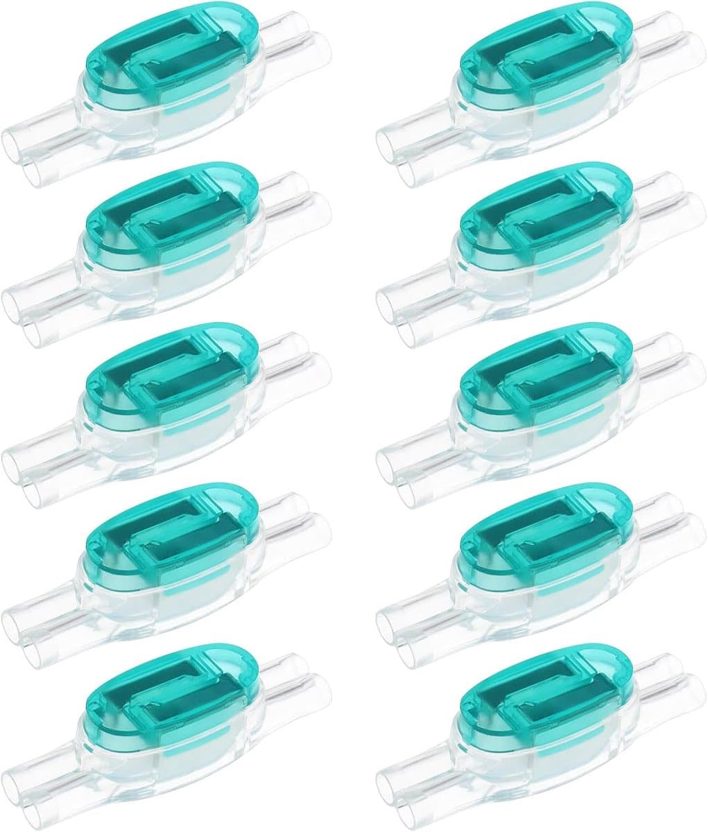 SnelShoppen - 10 Stuks Waterdichte Grasmaaier Kabelconnectoren, 4-Weg Kabelverbindingen, Voor Tuin, Groen, Voor 0.9-1.3mm Dikte, Voor Gardena, Bosch, — afbeelding 1
