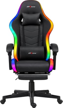 GPRacing RGB - Game Stoel - Met RGB Verlichting - Gaming Stoel - Ergonomische Bureaustoel - Gamestoel - Verstelbaar - Gaming Chair - Zwart — thumbnail 2