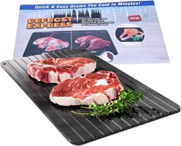 SnelShoppen - Snelontdooiplateau Aluminium Legering Voor Snel Ontdooien van Vlees, Steak, Kip en Vis - Geen Elektriciteit, Geen Magnetron (Zwart) — thumbnail 1
