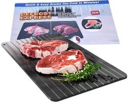 SnelShoppen - Snelontdooiplateau Aluminium Legering Voor Snel Ontdooien van Vlees, Steak, Kip en Vis - Geen Elektriciteit, Geen Magnetron (Zwart)