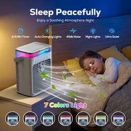 Mobiele Airco - Persoonlijke Koeler - Ruimte Koelen - Verkoeling Zonder Slang - 1L Watertank - Grijs — thumbnail 2