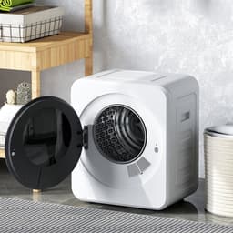 TEKROA® Draagbare mini-droger - 2,5 kg - LED-display, 800W, voorlader, tot 60℃, stapelbaar/wandmontage/vrijstaand, timer -wit — thumbnail 3