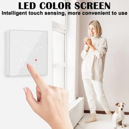 Slimme Thermostaat Vloerverwarming, Water- en Gasboiler met Touchscreen – Wifi Thermostaat met App Bediening & Programmeerbare Instellingen – LCD Touchscreen Thermostaat | Eenvoudige Opbouwmontage & Energiezuinig — thumbnail 2