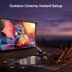 Beamer 4K smart projector met Google TV autofocus Bluetooth WiFi thuisbioscoop 500 ANSI lumen HDR10 ondersteuning — thumbnail 5