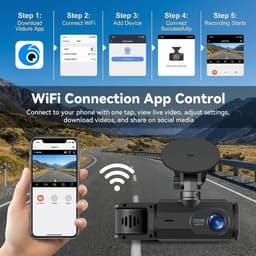 Dashcam met achteruitrijcamera 1080P Full HD - Met WiFi & app - Nachtzicht en parkeerstand - Voor alle voertuigen — thumbnail 3
